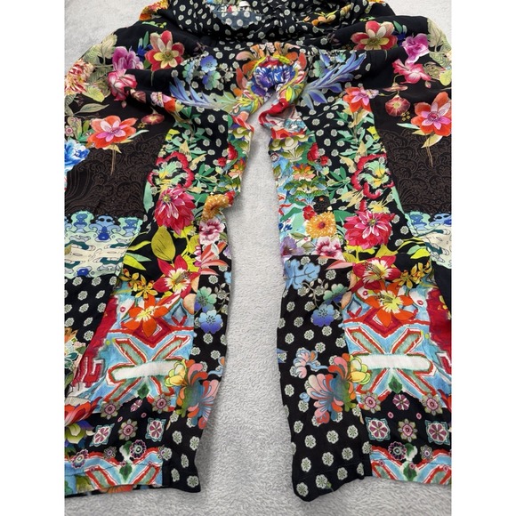 Johnny Was Pants - Johnny Was Dreamer Pants Womens Large Floral Boho Wrap Bohemian Ankle Relaxed